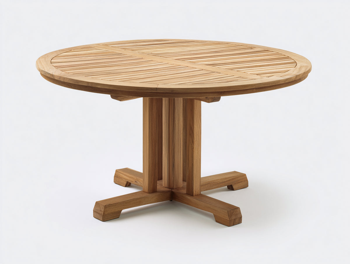 Table de jardin - Bois - 128x128x76 cm - Bois doré - Style classique