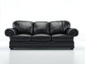 Canapé 3 places - cuir - 224x96x88 cm - noir - style classique