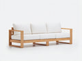 Canapé de jardin - Bois-Tissu - 218 x 85 x 81 cm - Bois doré-Blanc - Contemporain