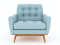Fauteuil - Tissu - 88 x 86 x 89 cm - Bleu ciel - Style scandinave capitonné