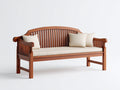 Banc de jardin - Bois-Tissu - 165x70x89 cm - Brun rougeâtre-Écru - Style classique