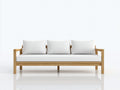 Canapé de jardin - Bois-Tissu - 210 x 83 x 78 cm - Bois clair-Blanc - Minimaliste