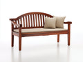 Banc de jardin - Bois-Tissu - 150x65x92 cm - Brun acajou-Beige - Style classique