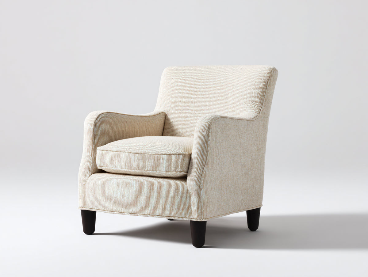 Fauteuil - Tissu - 84 x 88 x 96 cm - Crème - Style classique contemporain